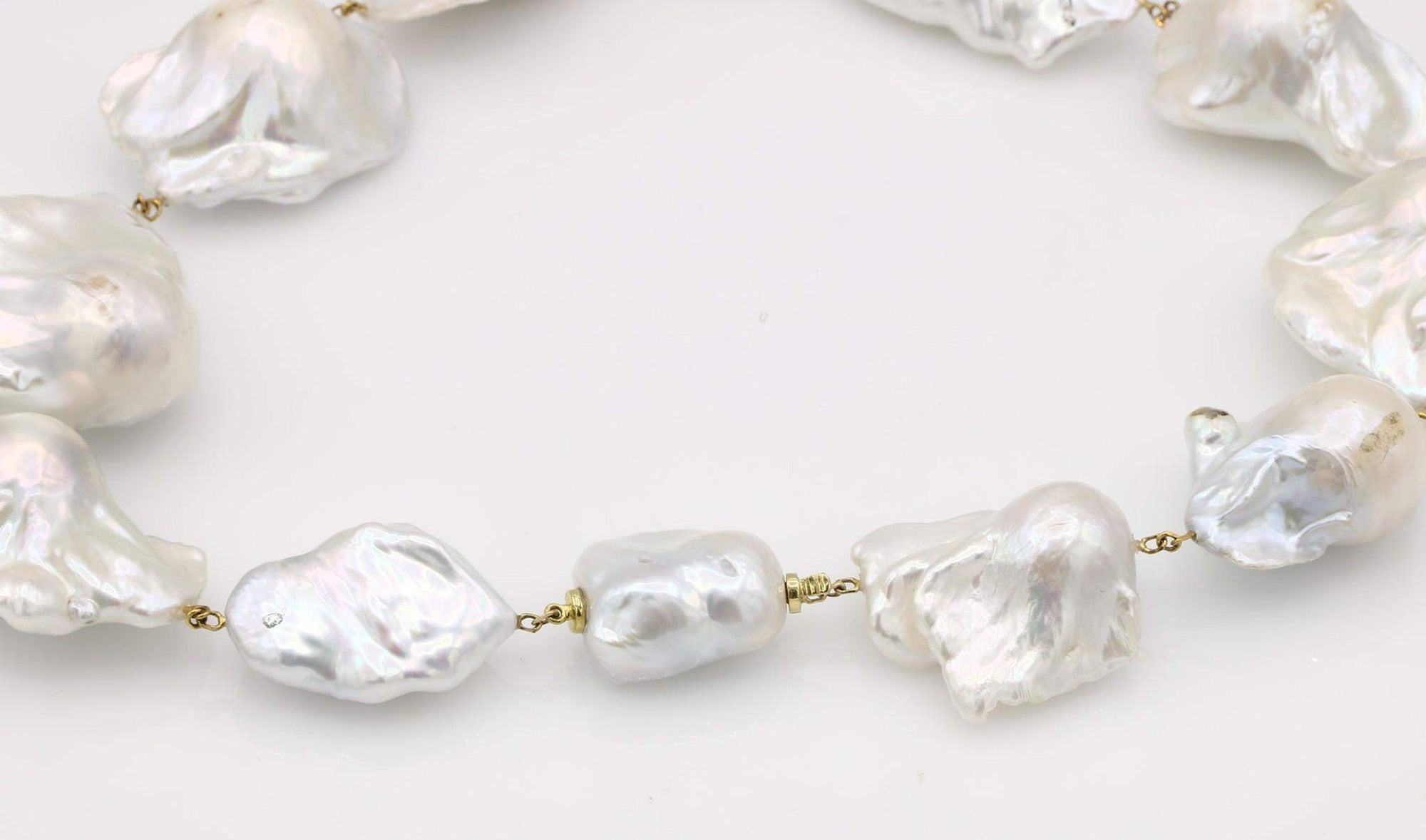 18K Yellow Gold Baroque Cultured Pearl Necklace