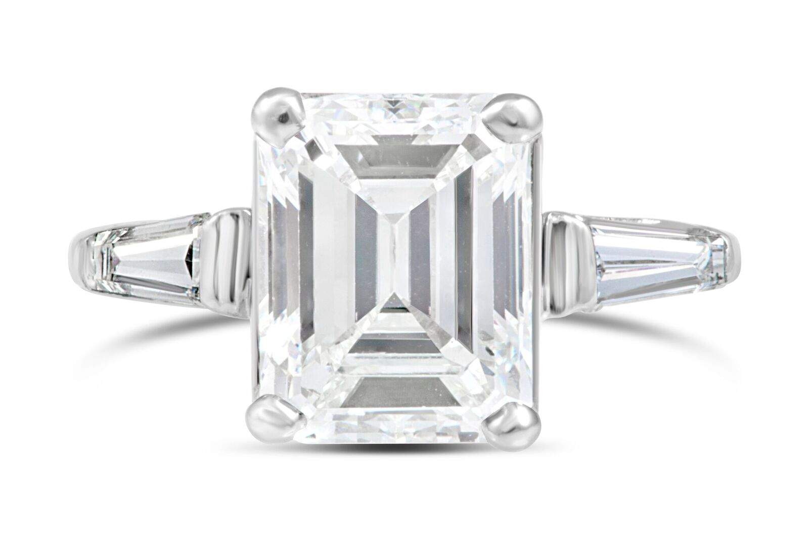 GIA Certified 3 Carat Emerald Cut Diamond Engagement Ring