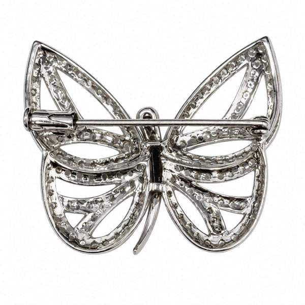 Diamond Butterfly Brooch