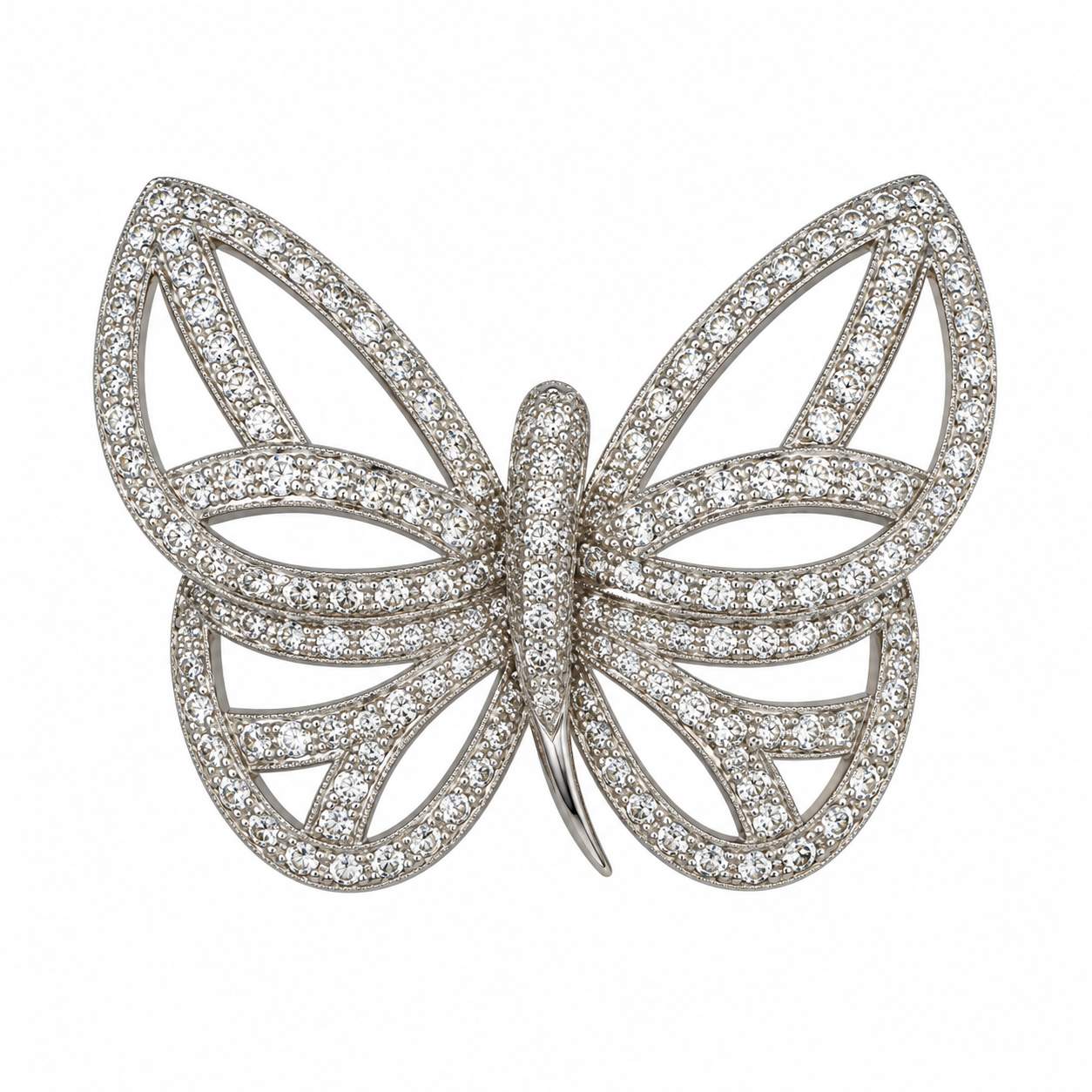 Diamond Butterfly Brooch