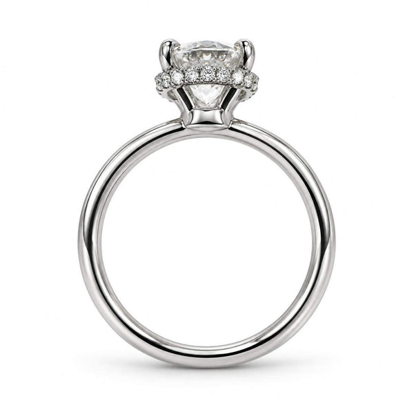 GIA Certified 1.55 Carat Round Brilliant Cut Diamond Hidden Halo Engagement Ring