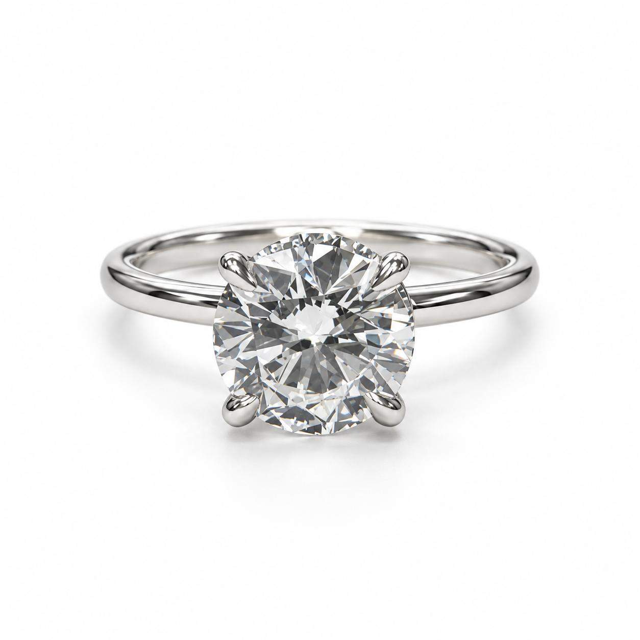 GIA Certified 1.55 Carat Round Brilliant Cut Diamond Hidden Halo Engagement Ring