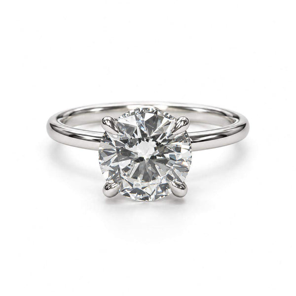 GIA Certified 1.55 Carat Round Brilliant Cut Diamond Hidden Halo Engagement Ring