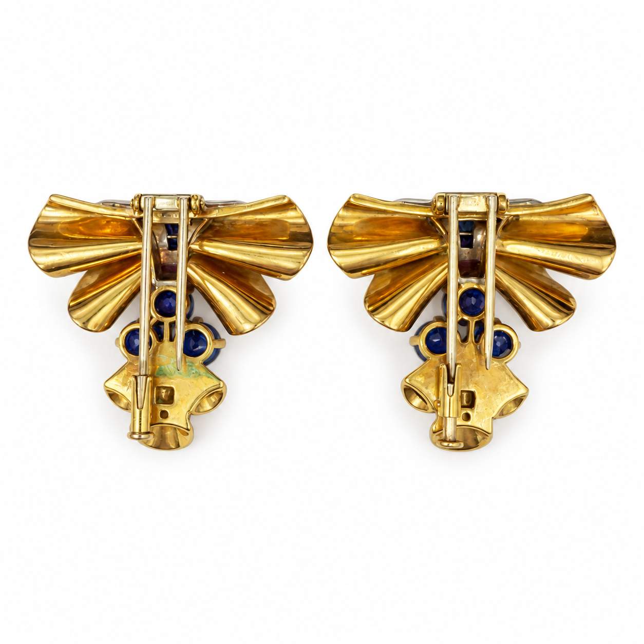 Retro Sapphire Bow Clip Pins