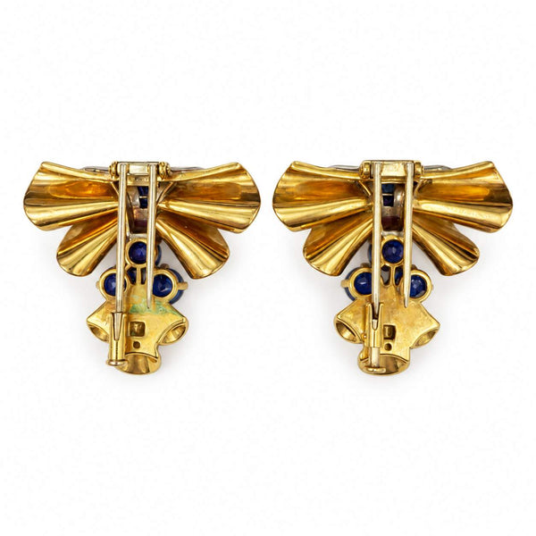 Retro Sapphire Bow Clip Pins