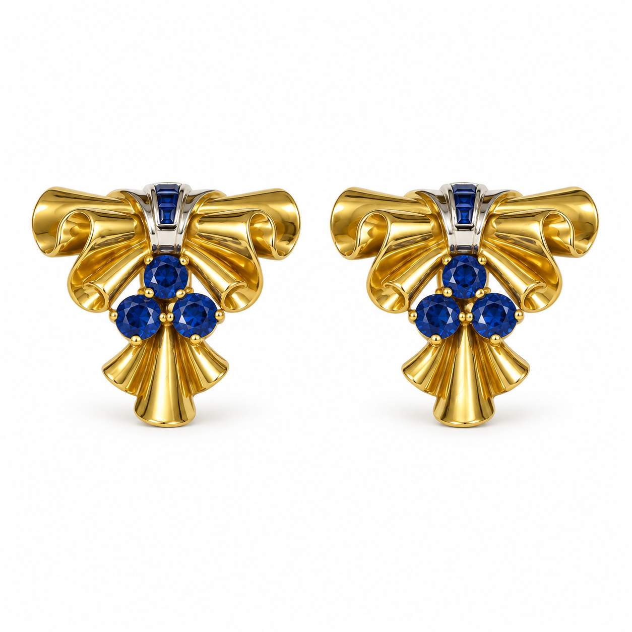 Retro Sapphire Bow Clip Pins
