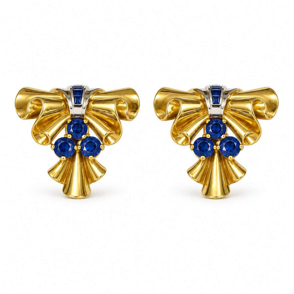 Retro Sapphire Bow Clip Pins