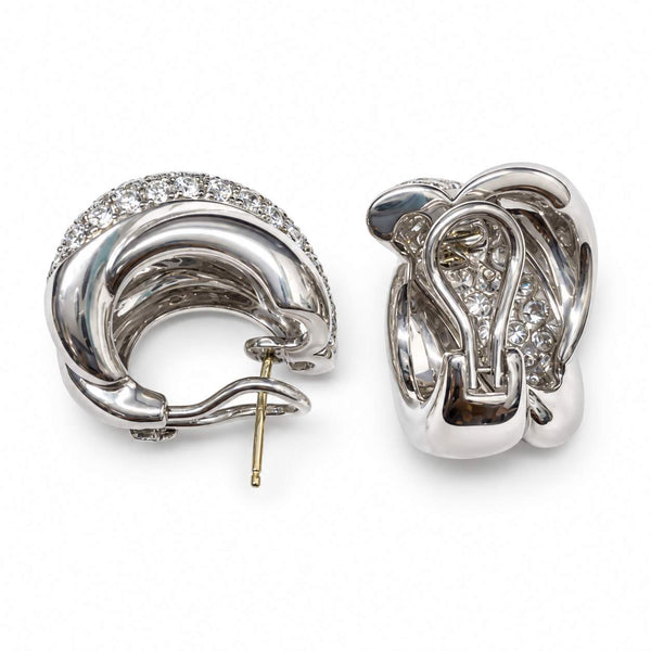 Pavé Diamond Crossover Earrings