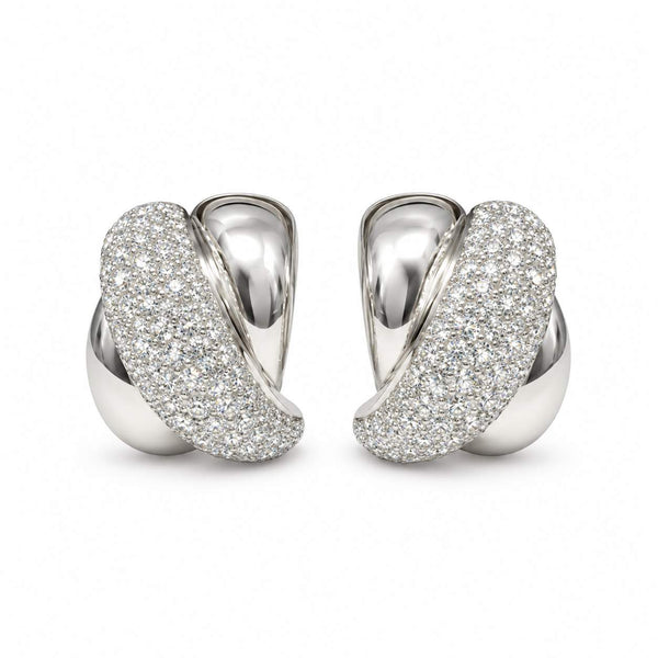Pavé Diamond Crossover Earrings
