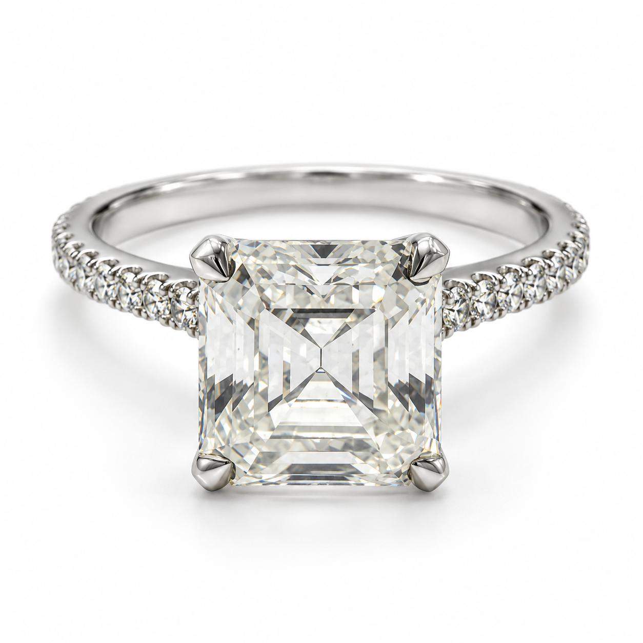 GIA Certified 2.19 Carat Asscher Cut Diamond Engagement Ring