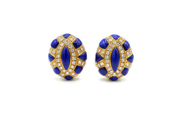 ANDREOLI LAPIS AND DIAMOND EARRINGS Provident Jewelery