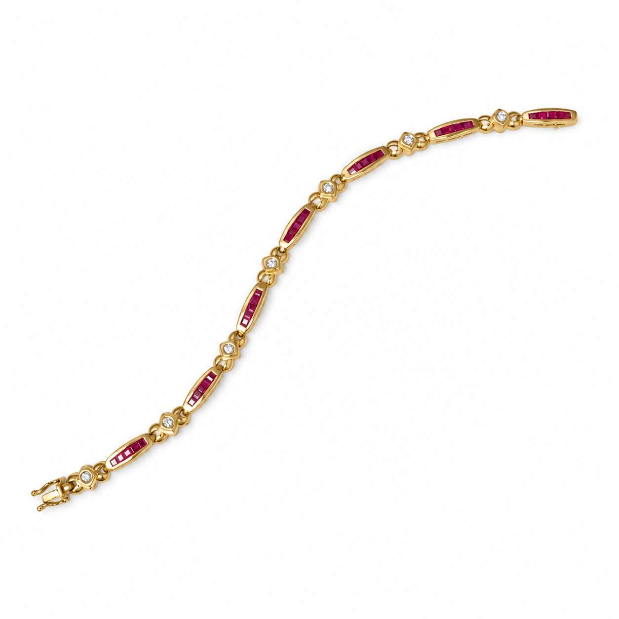 Ruby & Diamond Link Bracelet