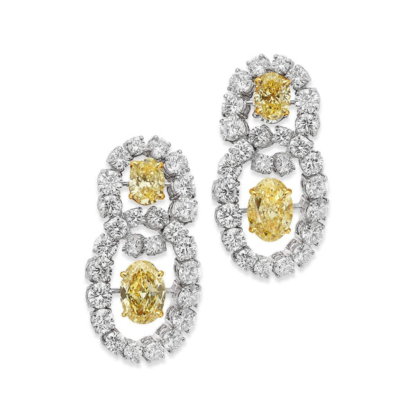 YELLOW DIAMOND NECKLACE AND EARRING SET
