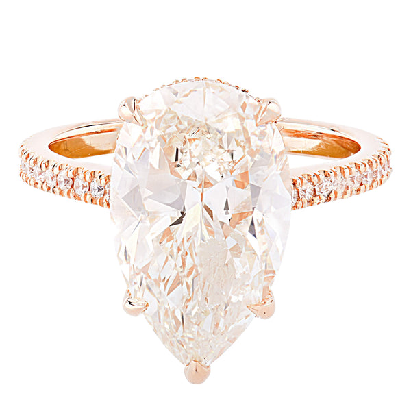 GIA Certified 5.80ct Pear Shape Diamond Engagement Ring