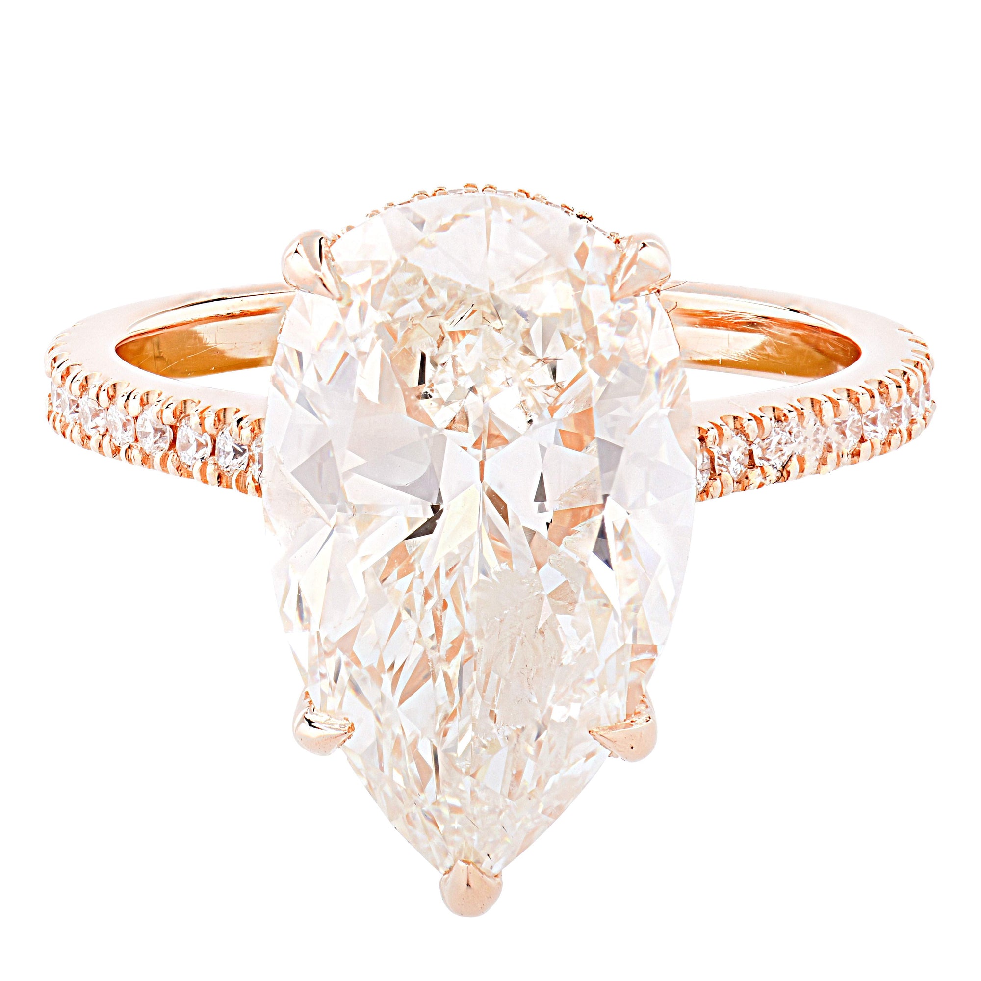 GIA Certified 5.80ct Pear Shape Diamond Engagement Ring