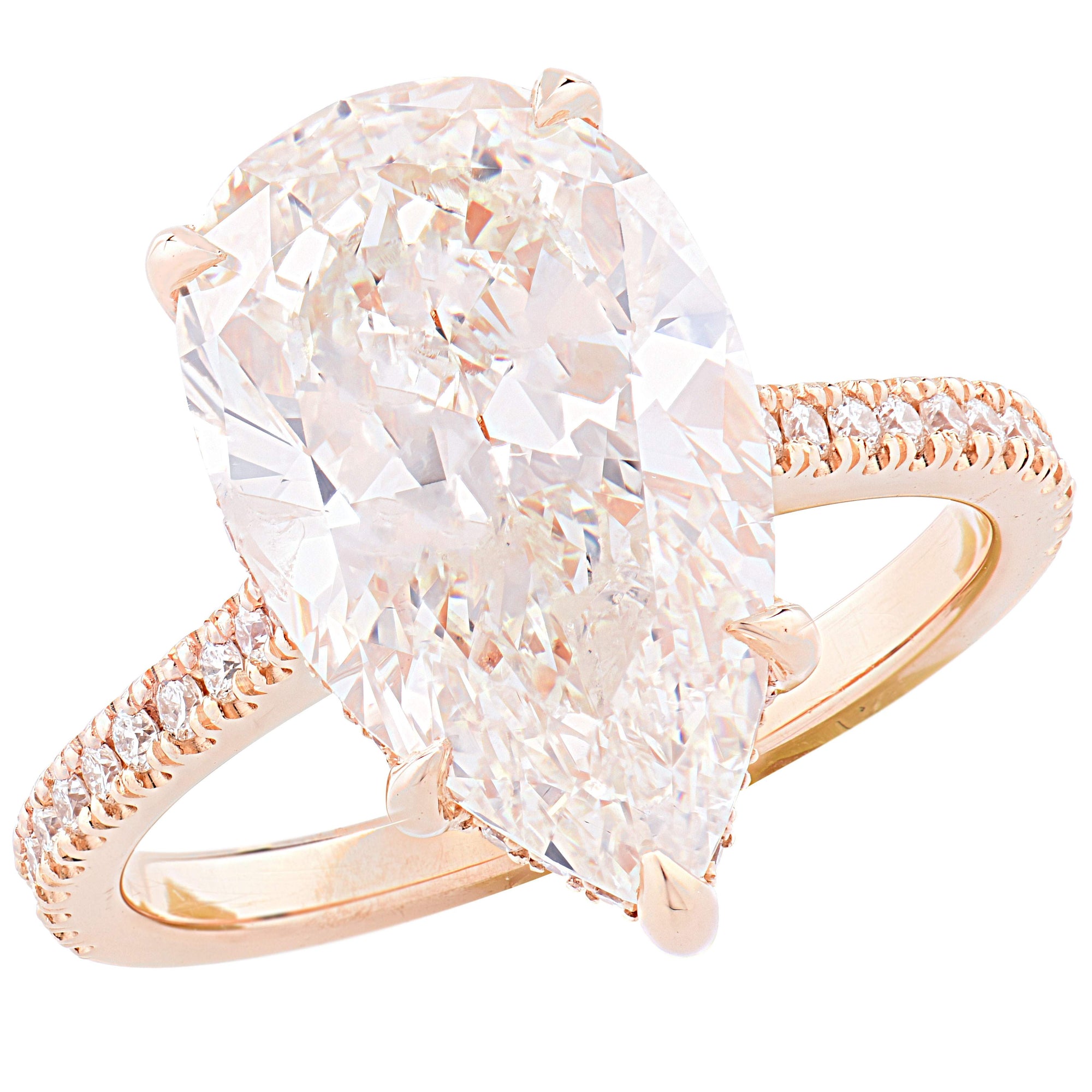 GIA Certified 5.80ct Pear Shape Diamond Engagement Ring