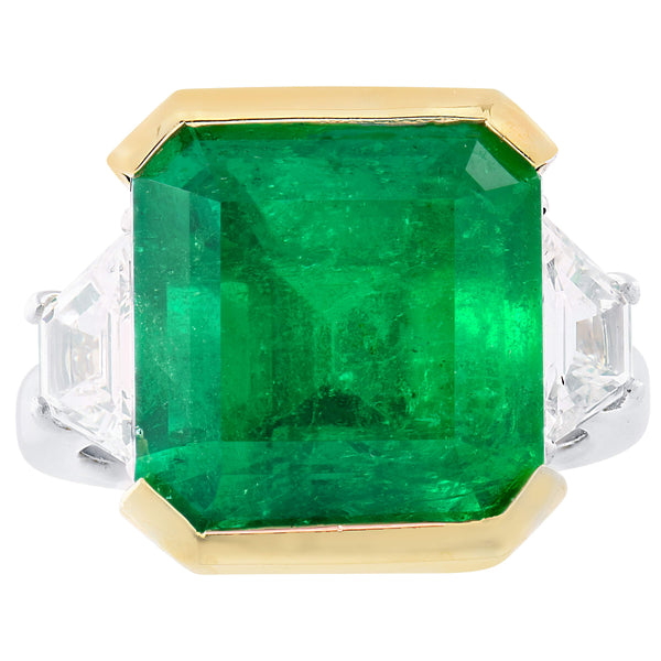 10.80 Carat Columbian Emerald & Diamond Ring