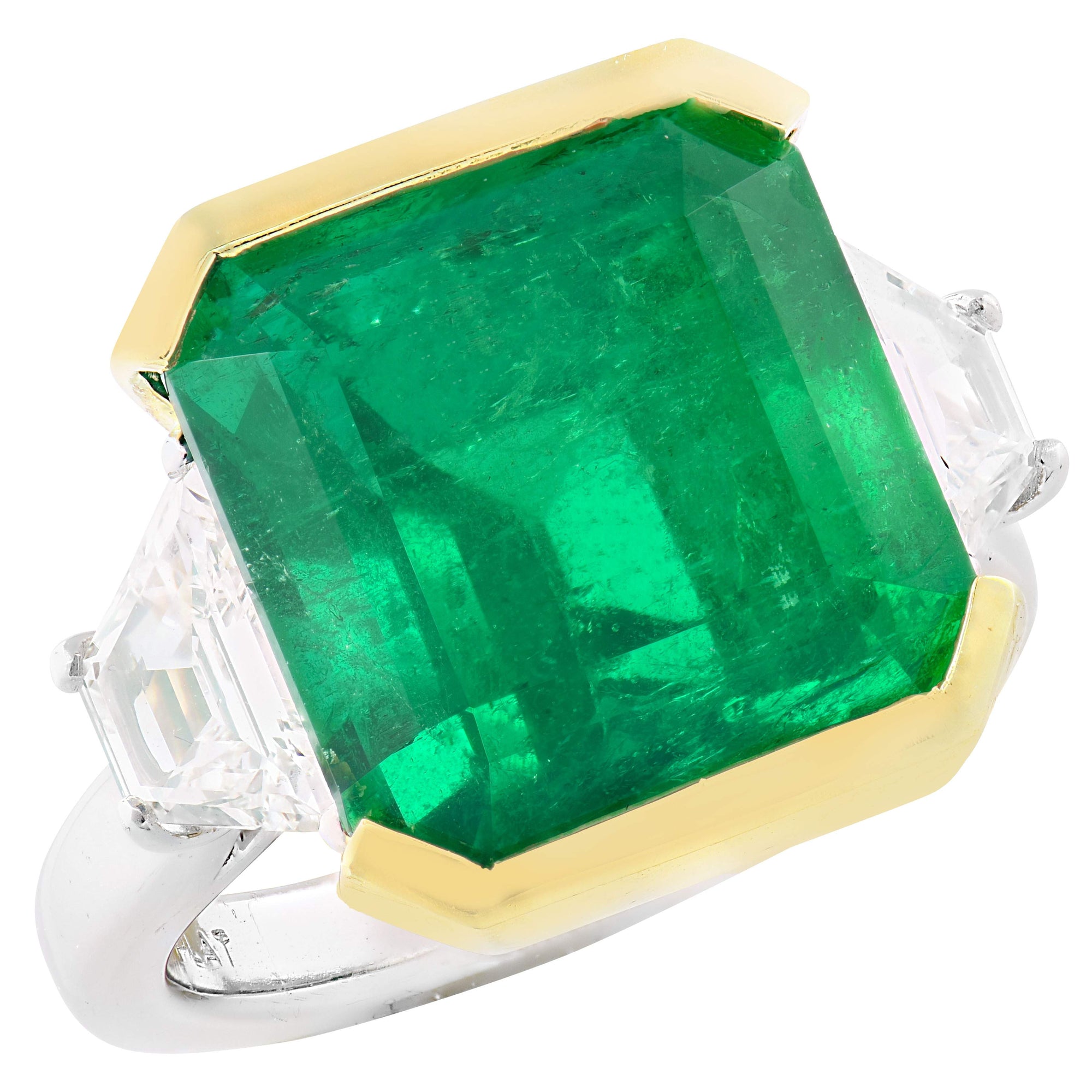 10.80 Carat Columbian Emerald & Diamond Ring