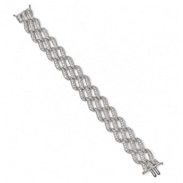 Diamond Wave Link Bracelet