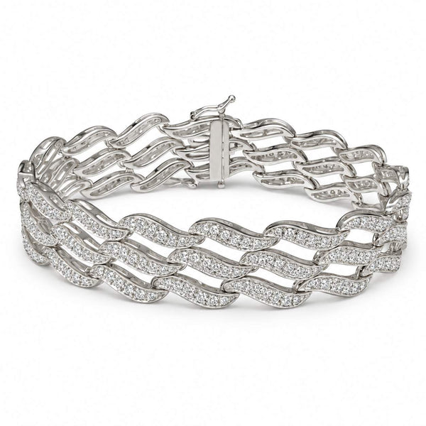 Diamond Wave Link Bracelet