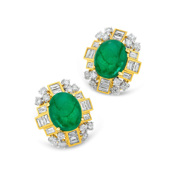EMERALD AND DIAMOND HALO EARRINGS Provident Jewelery