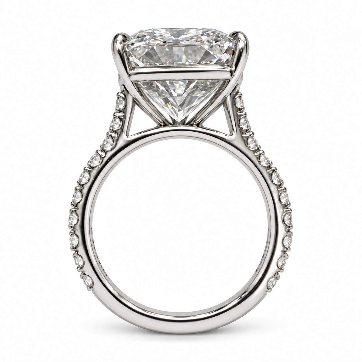 GIA Certified 9.40 Carat Cushion Cut Diamond Engagement Ring