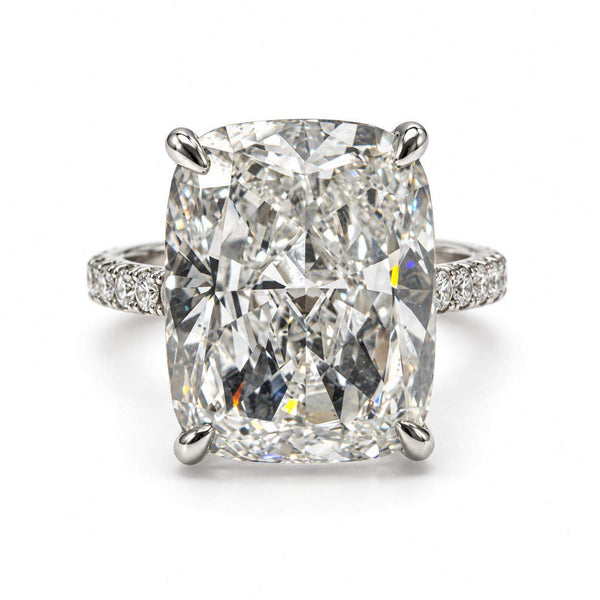 GIA Certified 9.40 Carat Cushion Cut Diamond Engagement Ring