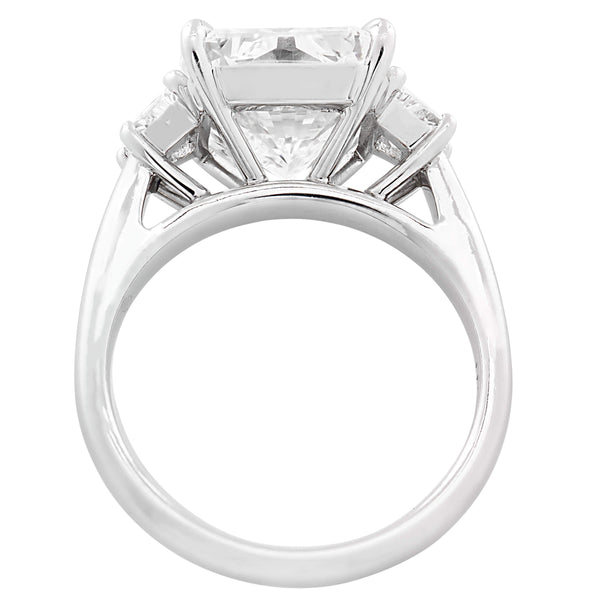 GIA Certified 5.26ct Radiant Cut Diamond Three-Stone Ring