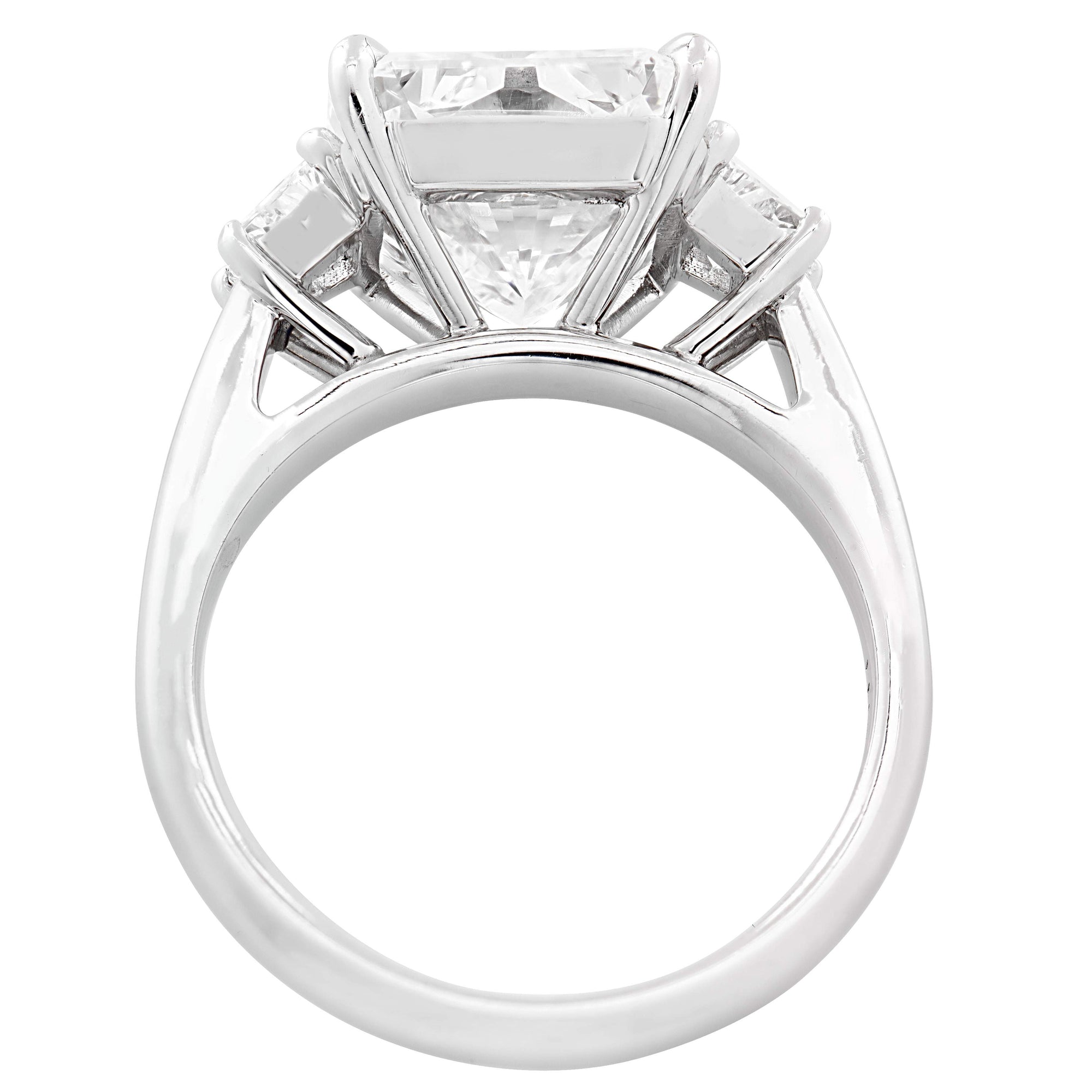 GIA Certified 5.26ct Radiant Cut Diamond Three-Stone Ring