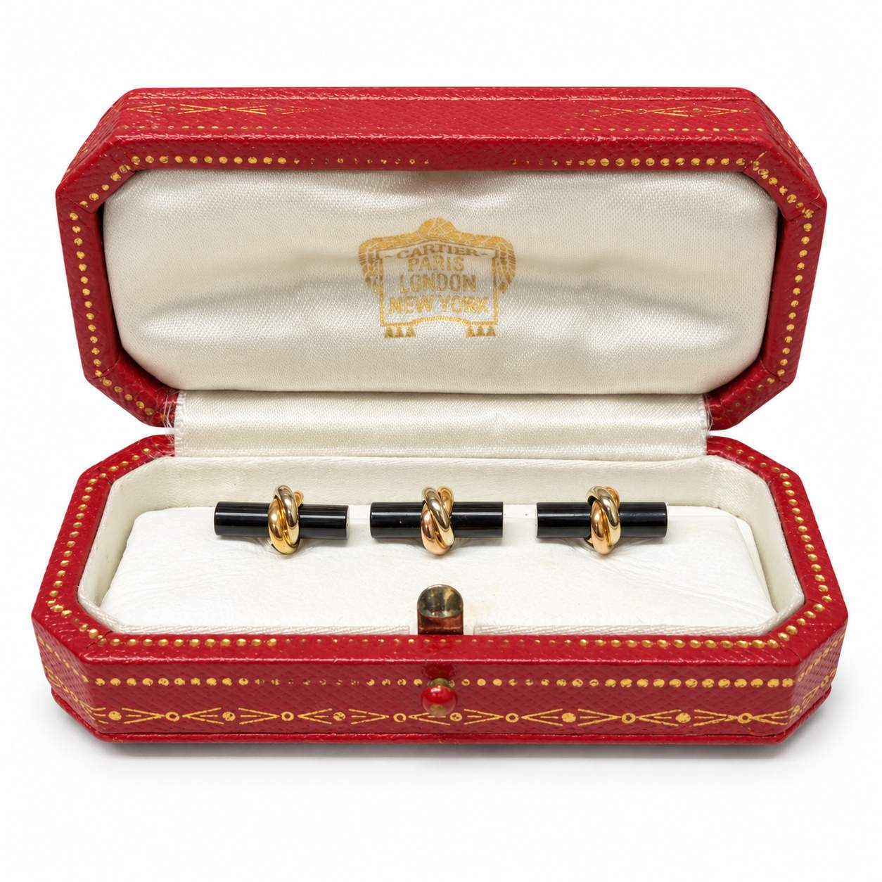 Cartier Trinity Black Onyx Tuxedo Studs