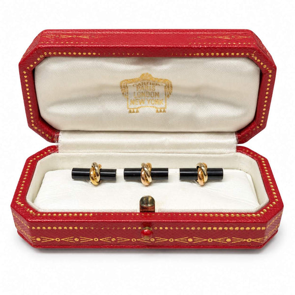 Cartier Trinity Black Onyx Tuxedo Studs