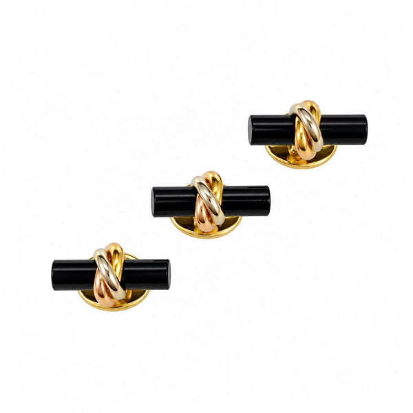 Cartier Trinity Black Onyx Tuxedo Studs