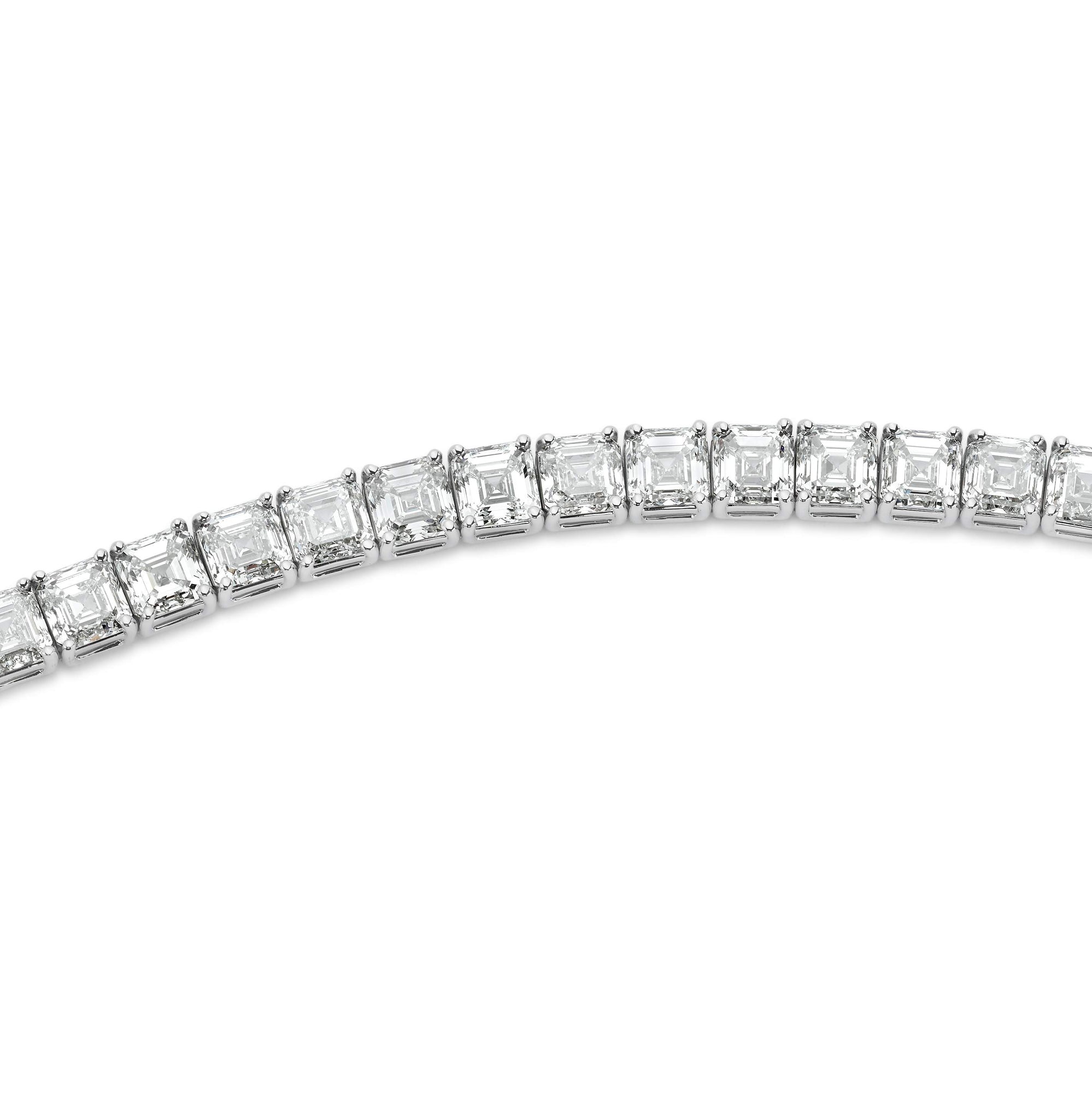 GIA Certified 41.62ct Asscher Cut Diamond Tennis Bracelet