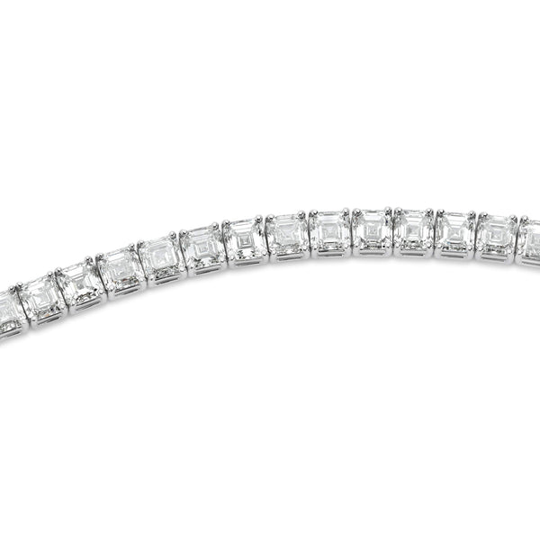 GIA Certified 41.62ct Asscher Cut Diamond Tennis Bracelet