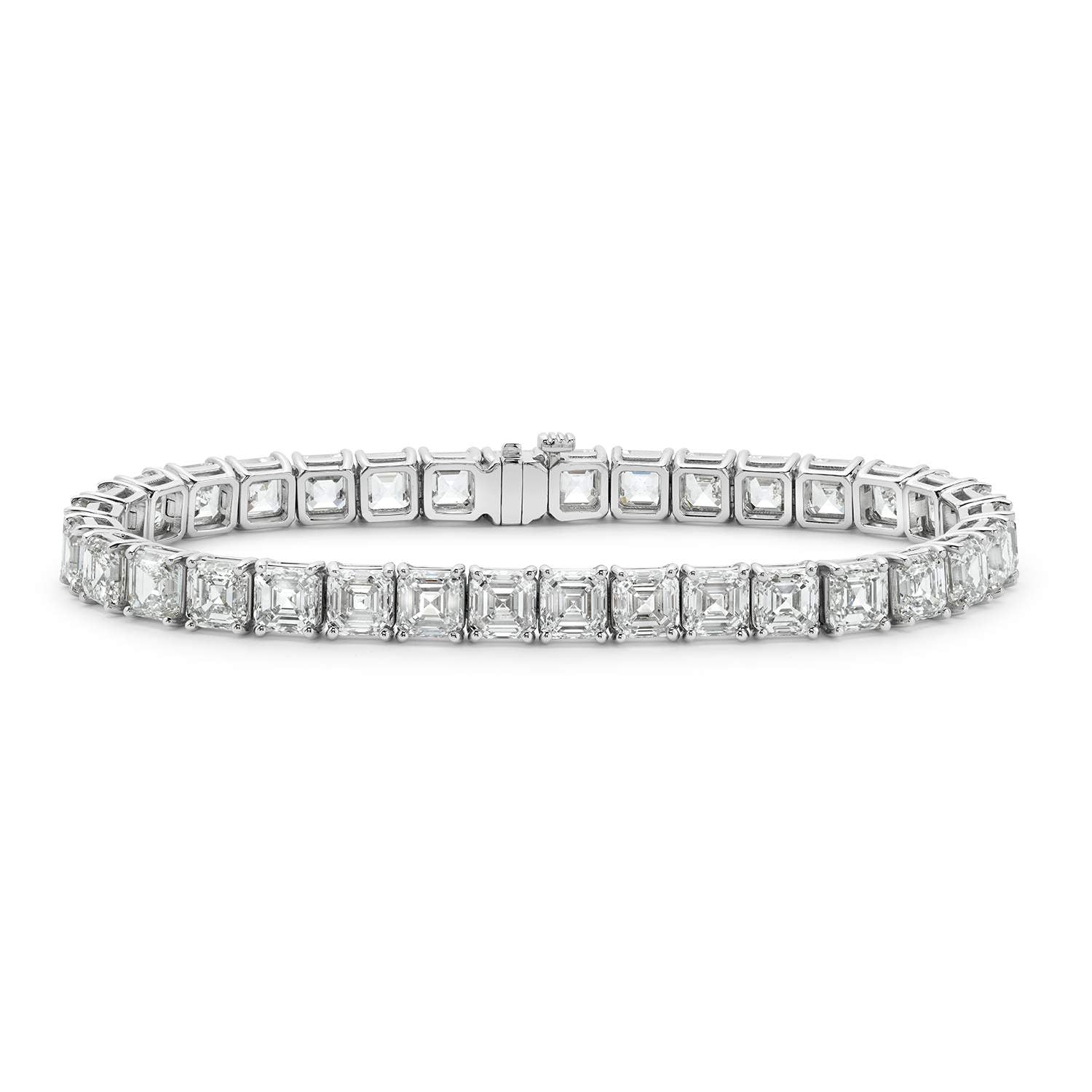 GIA Certified 41.62ct Asscher Cut Diamond Tennis Bracelet