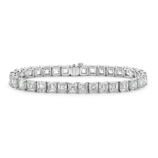 GIA Certified 41.62ct Asscher Cut Diamond Tennis Bracelet