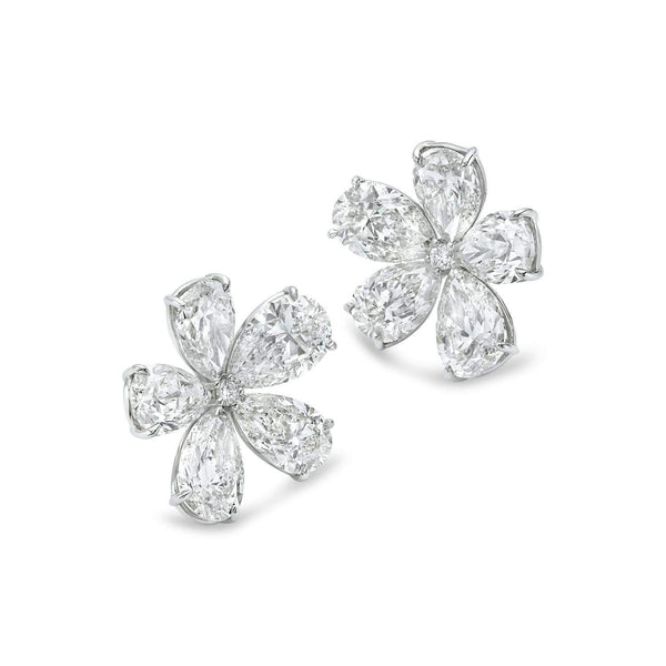 UNIQUE DIAMOND FLOWER EARRINGS