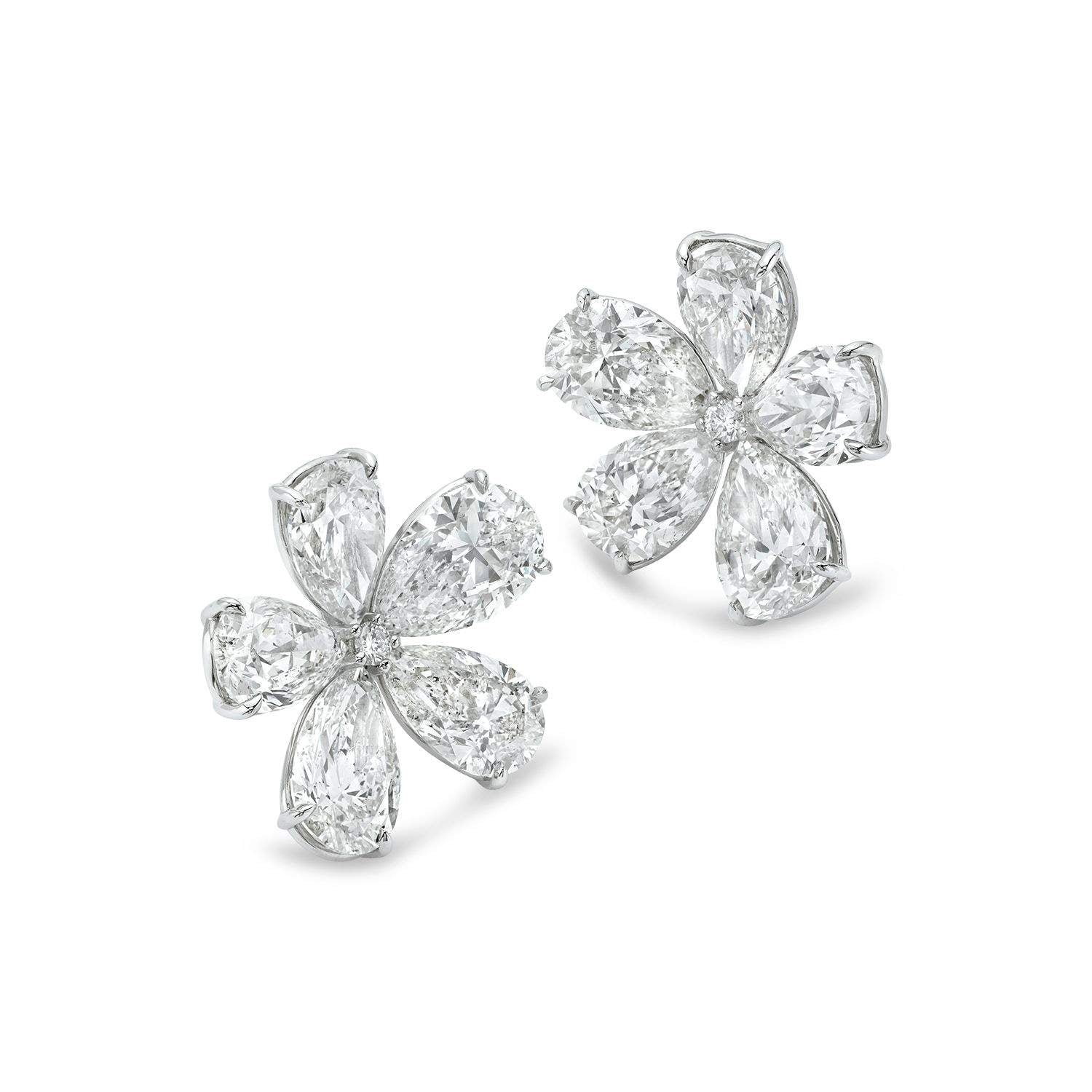 UNIQUE DIAMOND FLOWER EARRINGS