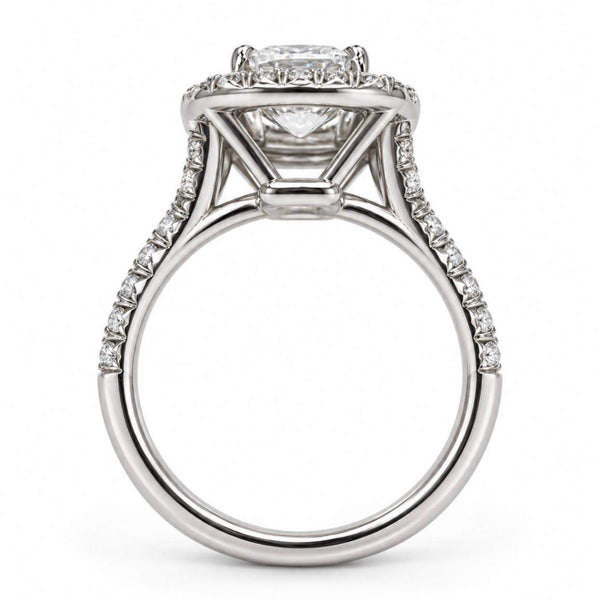GIA Certified 2.01 Carat Cushion Cut Diamond Double Halo Engagement Ring