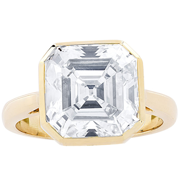 GIA Certified 6.06 Carat Asscher Cut Diamond Engagement Ring </br>