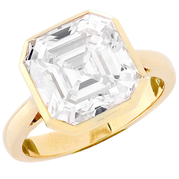 GIA Certified 6.06 Carat Asscher Cut Diamond Engagement Ring </br>