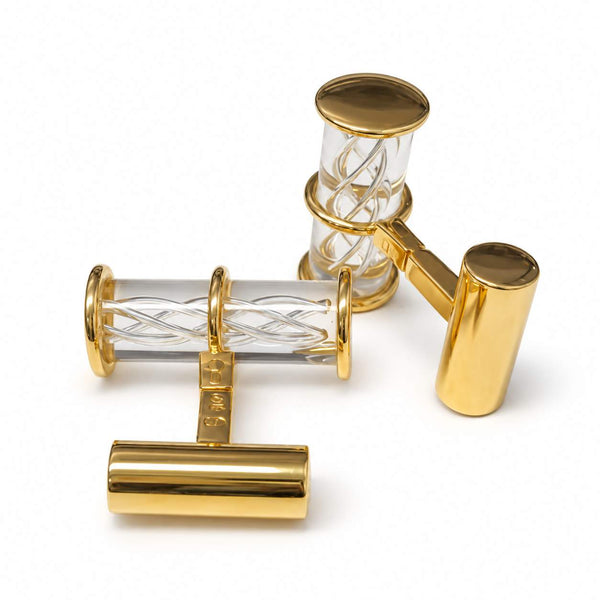 Etched Glass Helix Cufflinks