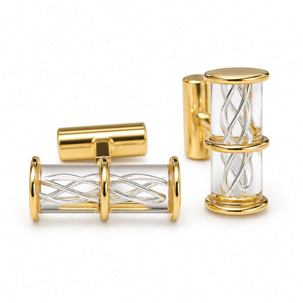 Etched Glass Helix Cufflinks