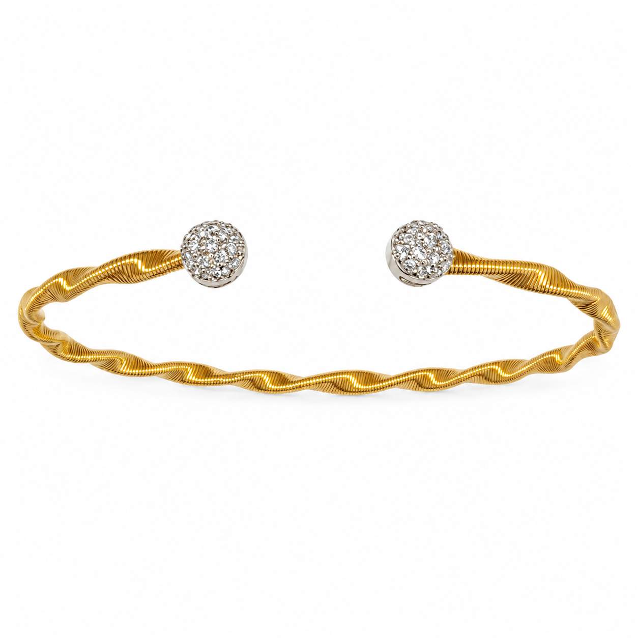 Diamond Twist Flexible Bangle