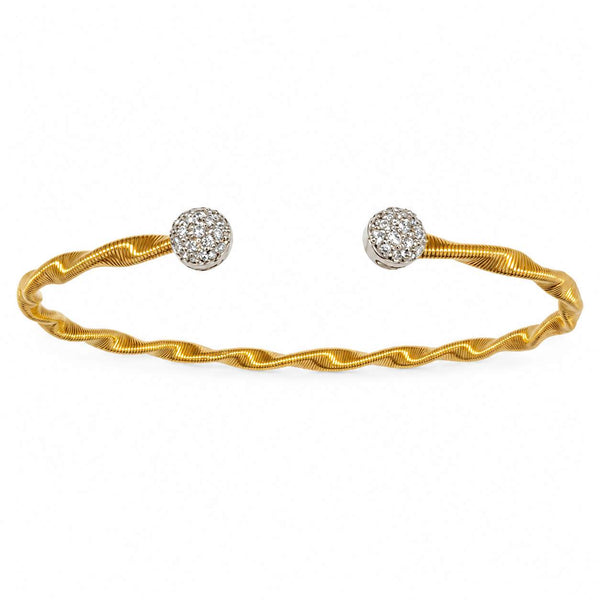 Diamond Twist Flexible Bangle
