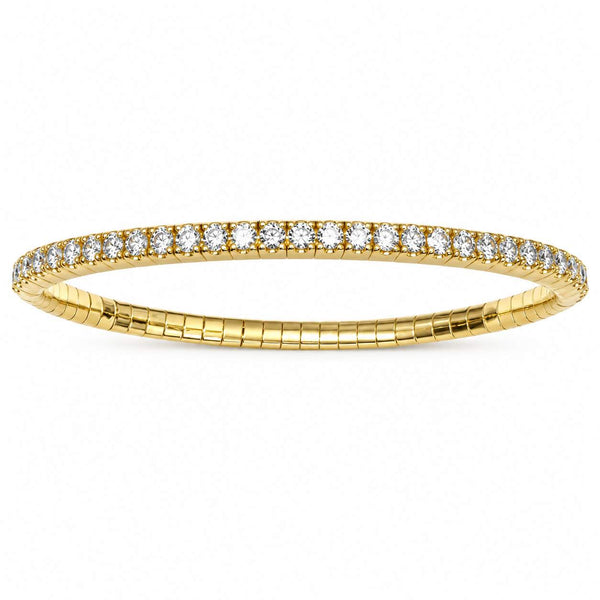 Yellow Gold Diamond Flexible Stretch Bangle