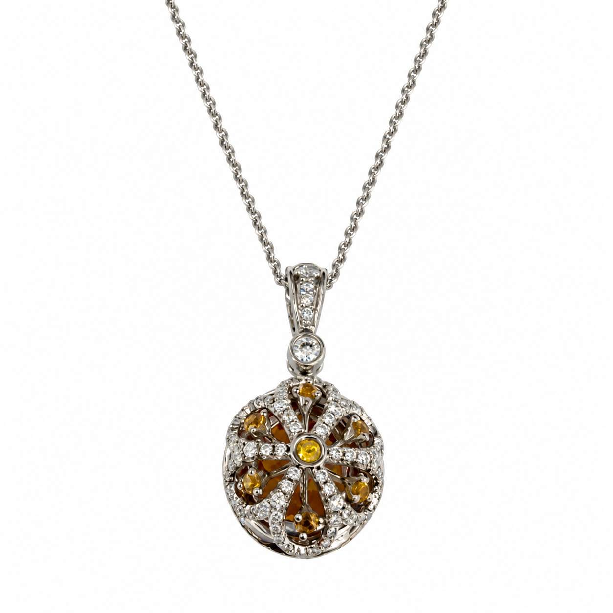 Charles Krypell Citrine & Diamond Pendant