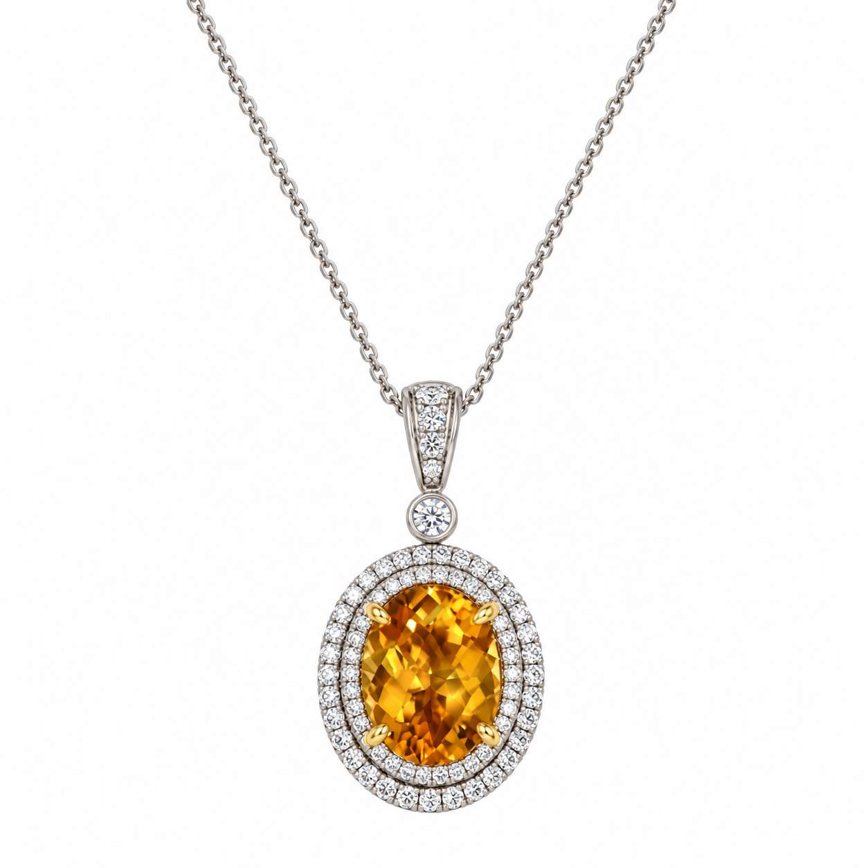 Charles Krypell Citrine & Diamond Pendant
