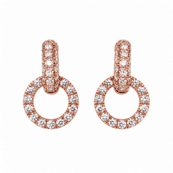 Mini Circle Drop Diamond Earrings