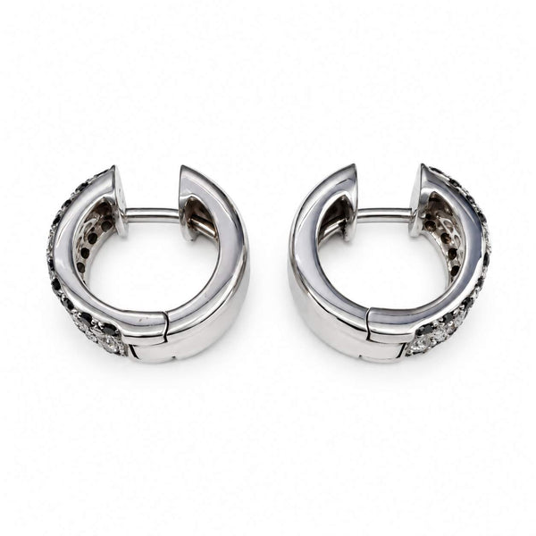 Black & White Diamond Hoop Earrings